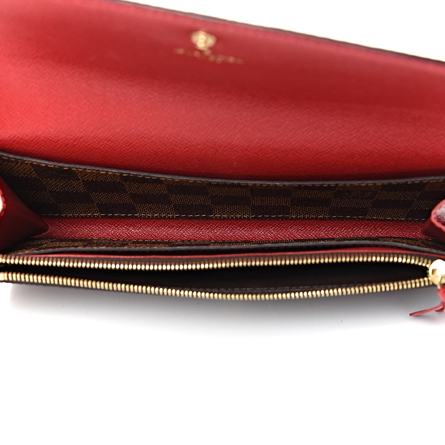 Damier Ebene Emilie Wallet Red