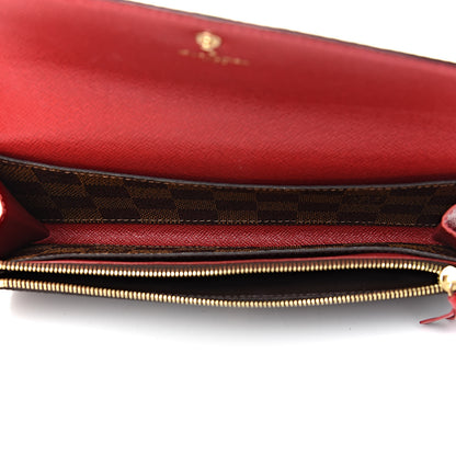 Louis Vuitton Damier Ebene Emilie Wallet Red 5 of 11