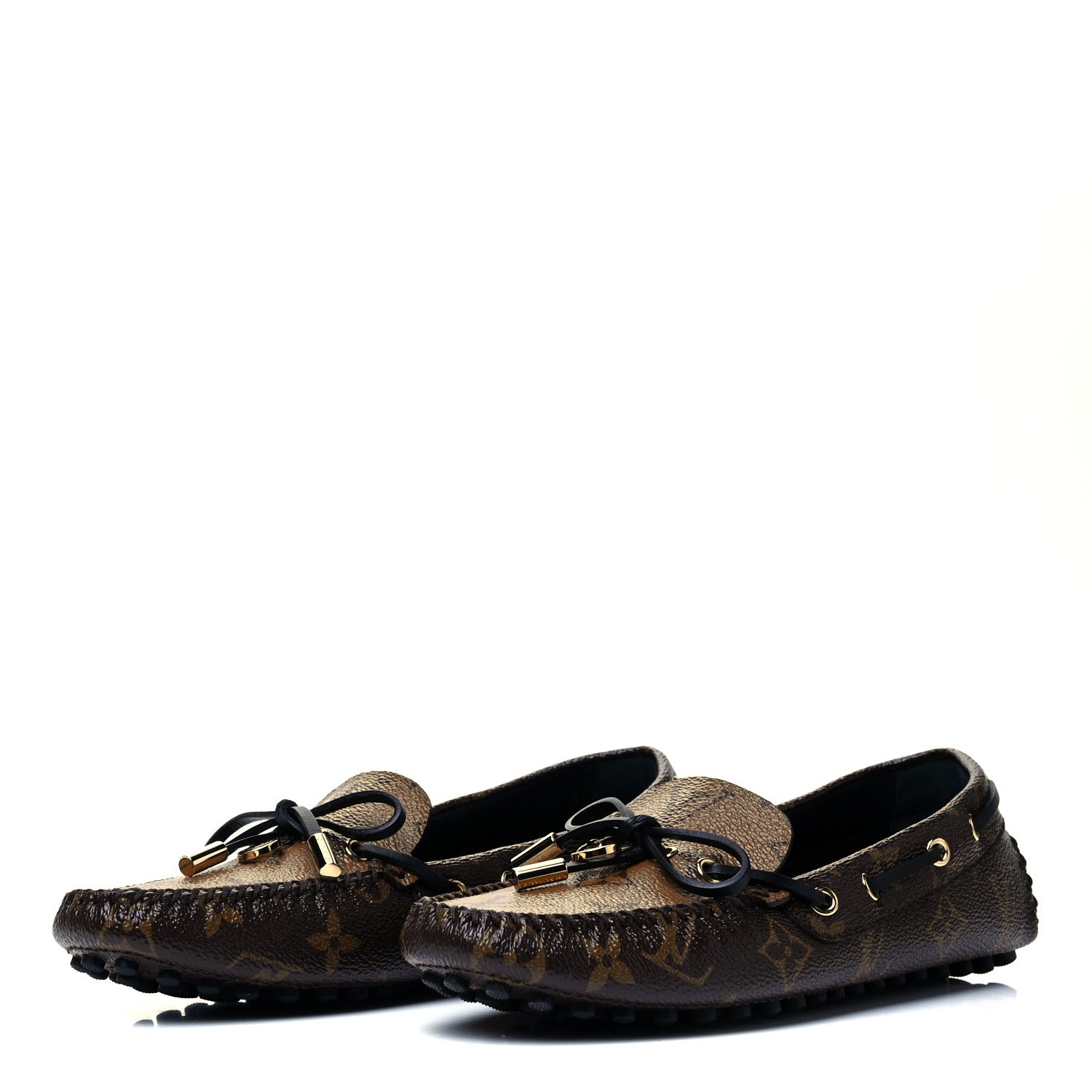 Louis Vuitton Patent Reverse Monogram Gloria Loafers 35 3 of 9