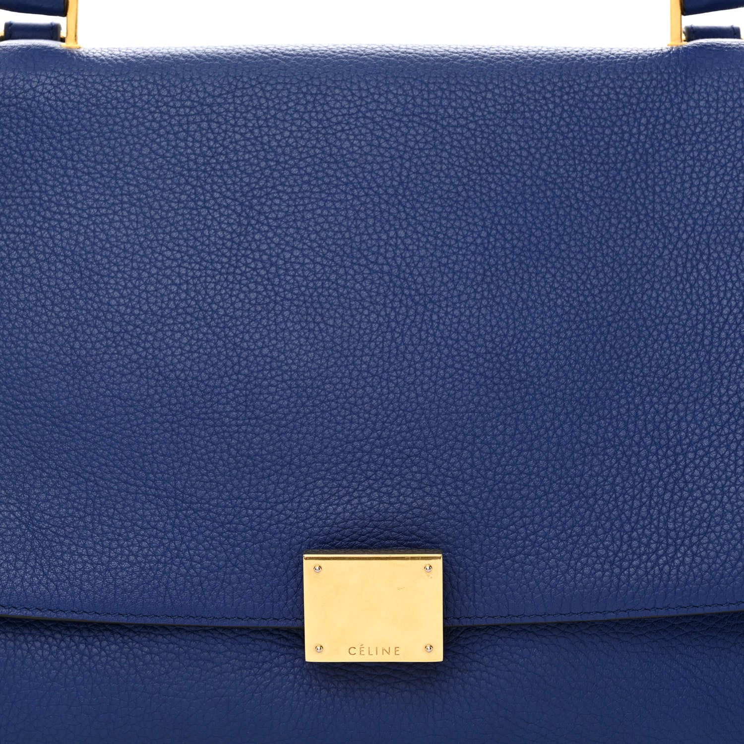 Celine Drummed Calfskin Suede Small Trapeze Indigo 8 of 10