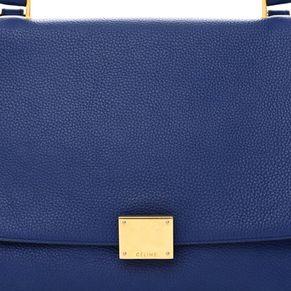 Celine Drummed Calfskin Suede Small Trapeze Indigo 8 of 10