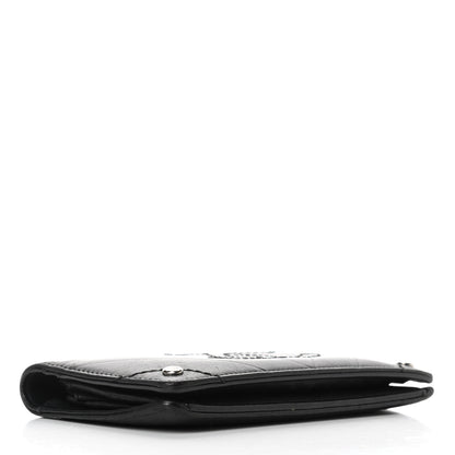 Chanel Lambskin Chevron Quilted CC Yen Wallet Black 4 of 11
