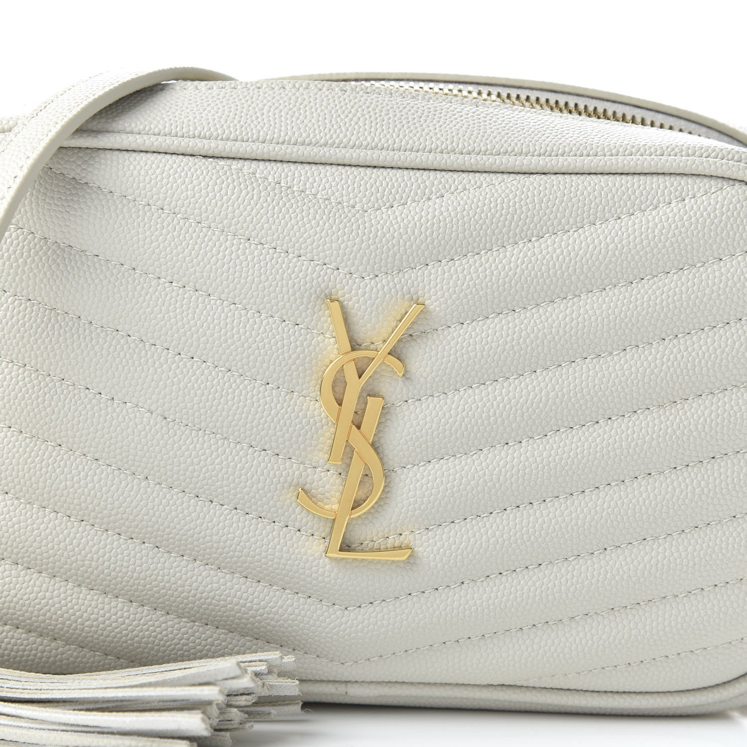 Saint Laurent Grain De Poudre Matelasse Monogram Mini Lou Camera Bag Blanc Vintage 11 of 11