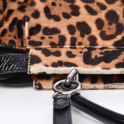 Fendi Calf Hair Leopard Print Zucca Large Peekaboo Iconic Satchel Tobacco 10 of 24