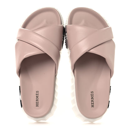 Hermes Nappa Womens Infra Sandals 38 Rose Porcelaine 2 of 10