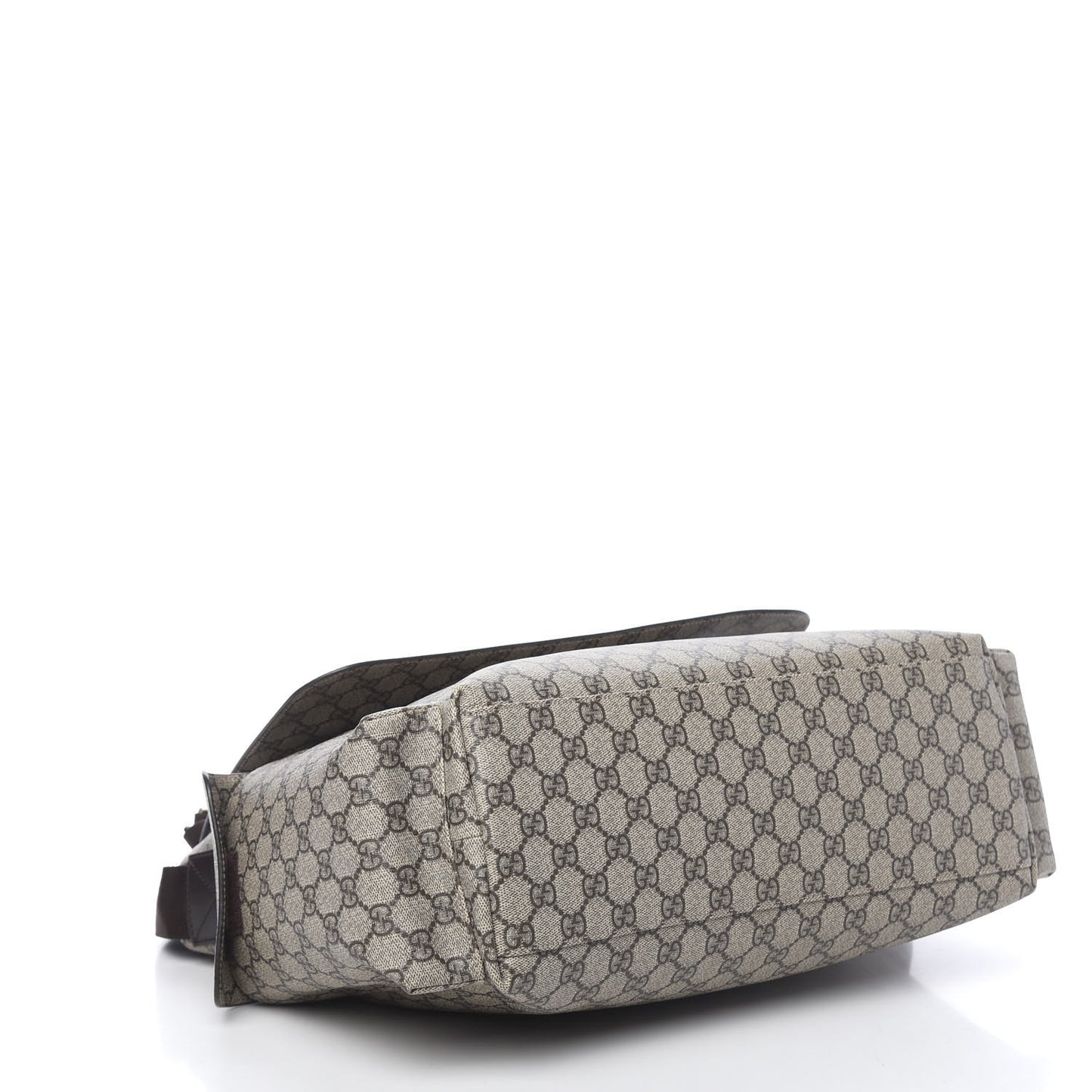 GG Supreme Monogram Selleria Calfskin Messenger Diaper Bag Beige Ebony Cocoa Dark Chocolate