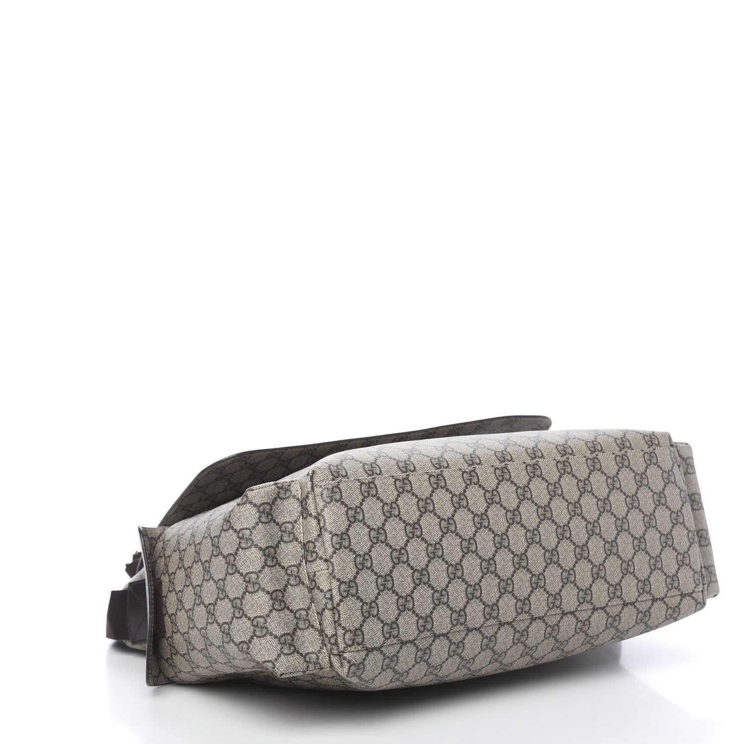 Gucci GG Supreme Monogram Selleria Calfskin Messenger Diaper Bag Beige Ebony Cocoa Dark Chocolate 4 of 11