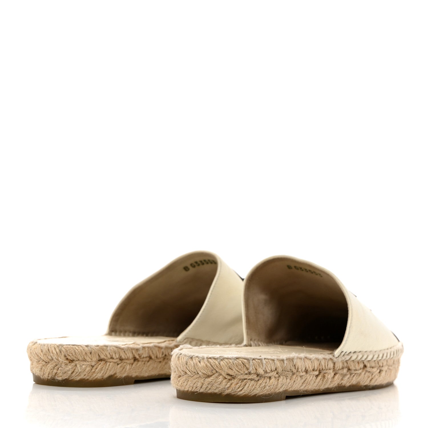 Chanel Iridescent Goatskin CC Espadrille Mules 37 Ivory Black 4 of 8