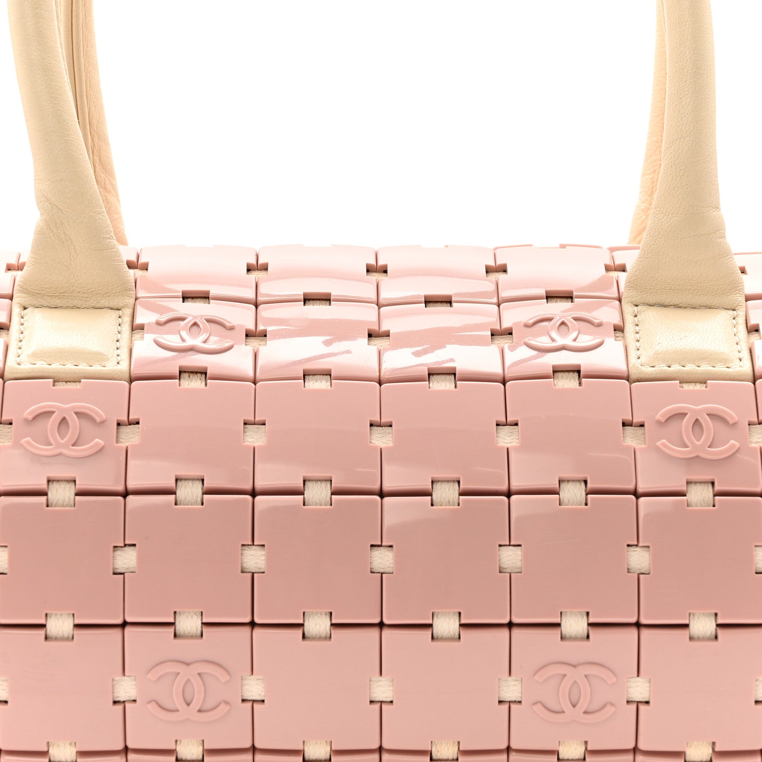 Chanel Lambskin Resin Tile Bowler Pink 7 of 12