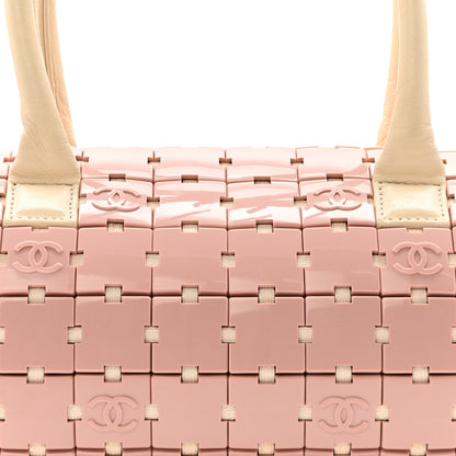 Chanel Lambskin Resin Tile Bowler Pink 7 of 12