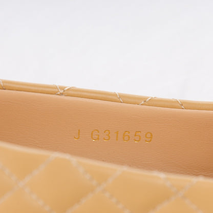 Chanel Lambskin Grosgrain Quilted CC Cap Toe Low Heel Pumps 41 Beige Black 5 of 9