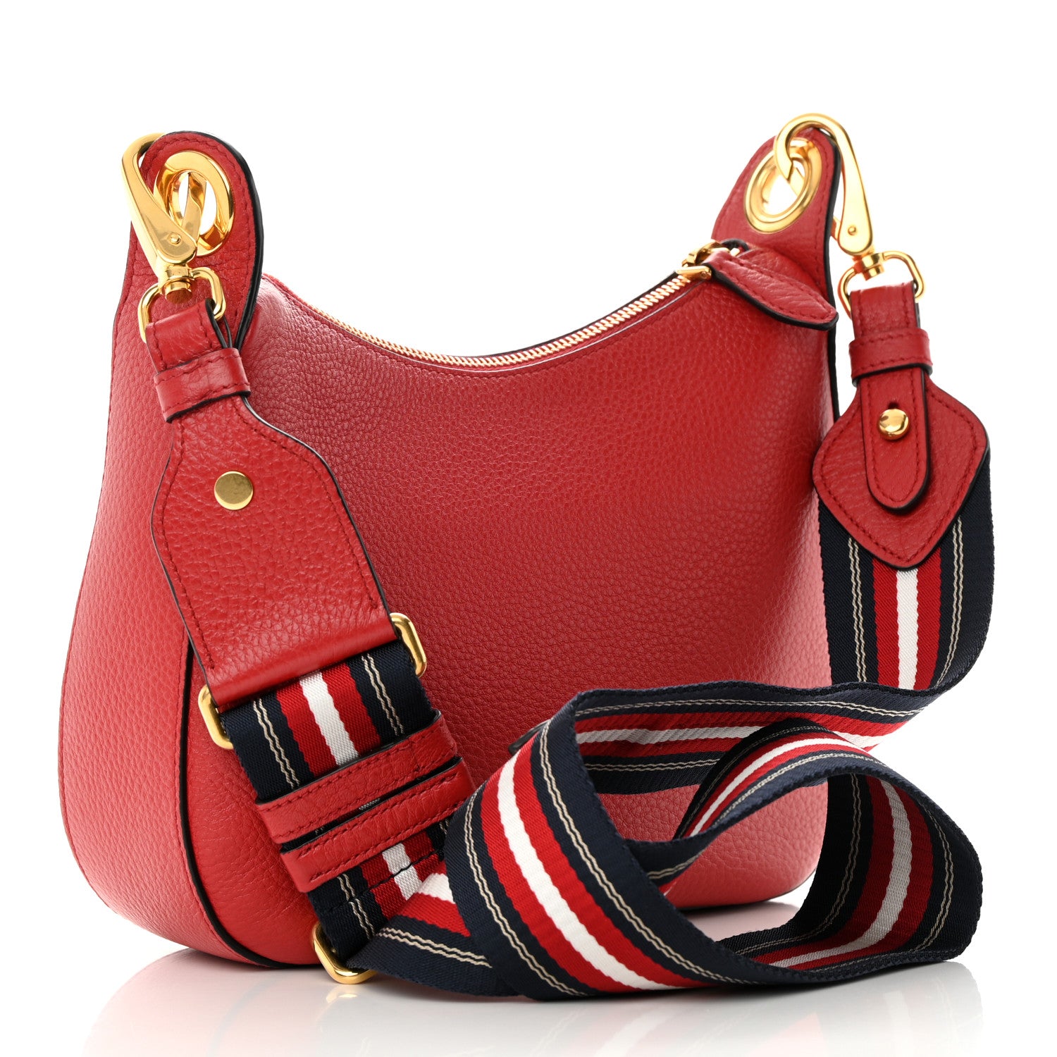 Prada Vitello Phenix Small Zippered Messenger Hobo Rosso 3 of 12