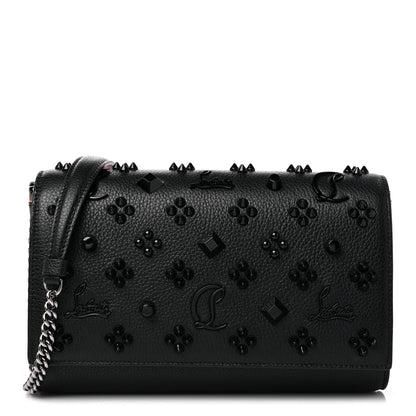 Christian Louboutin Calfskin Spikes Loubinthesky Paloma Clutch Black 1 of 10