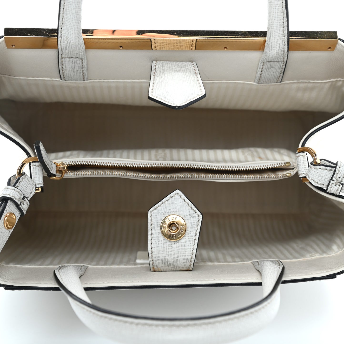 Vitello Elite Flamingo Petite 2Jours Tote Latte Bianco