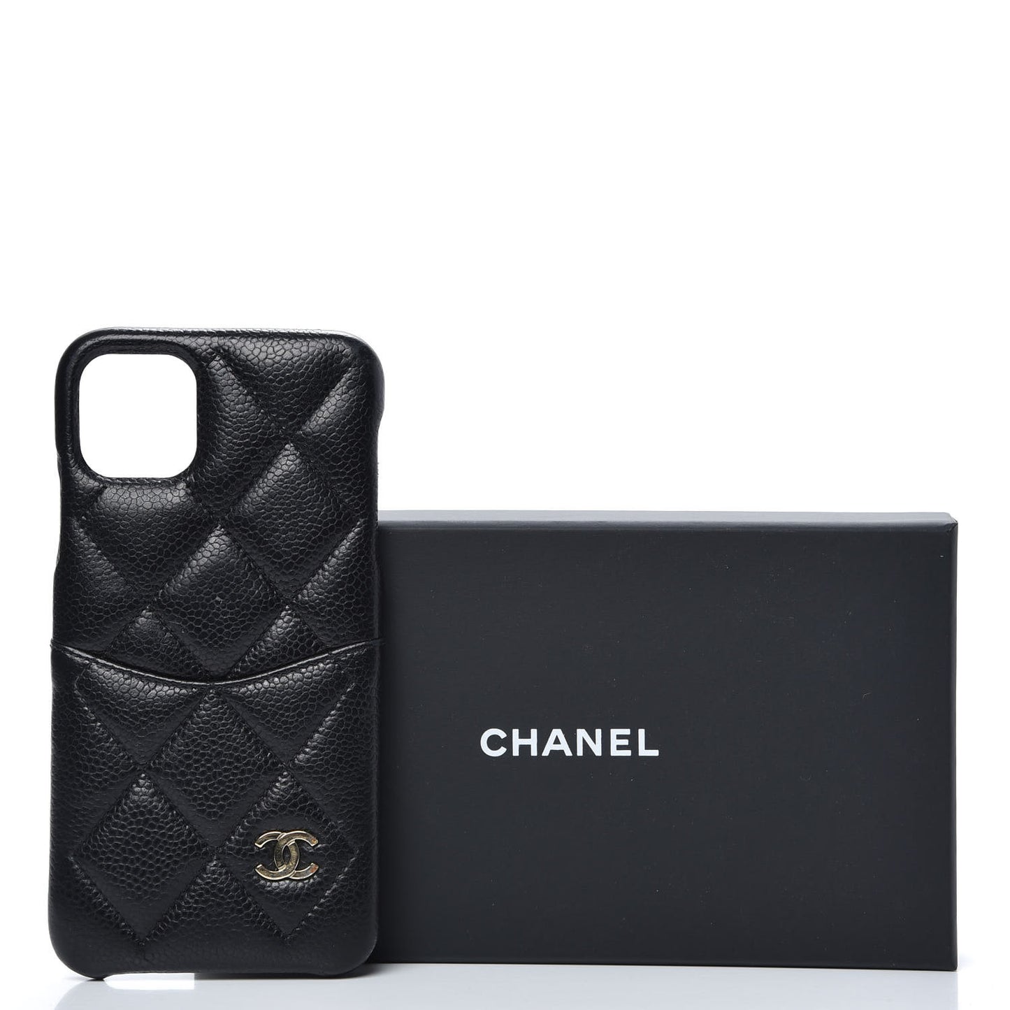 Caviar Quilted iPhone 11 Max Tech Case Black Burgundy