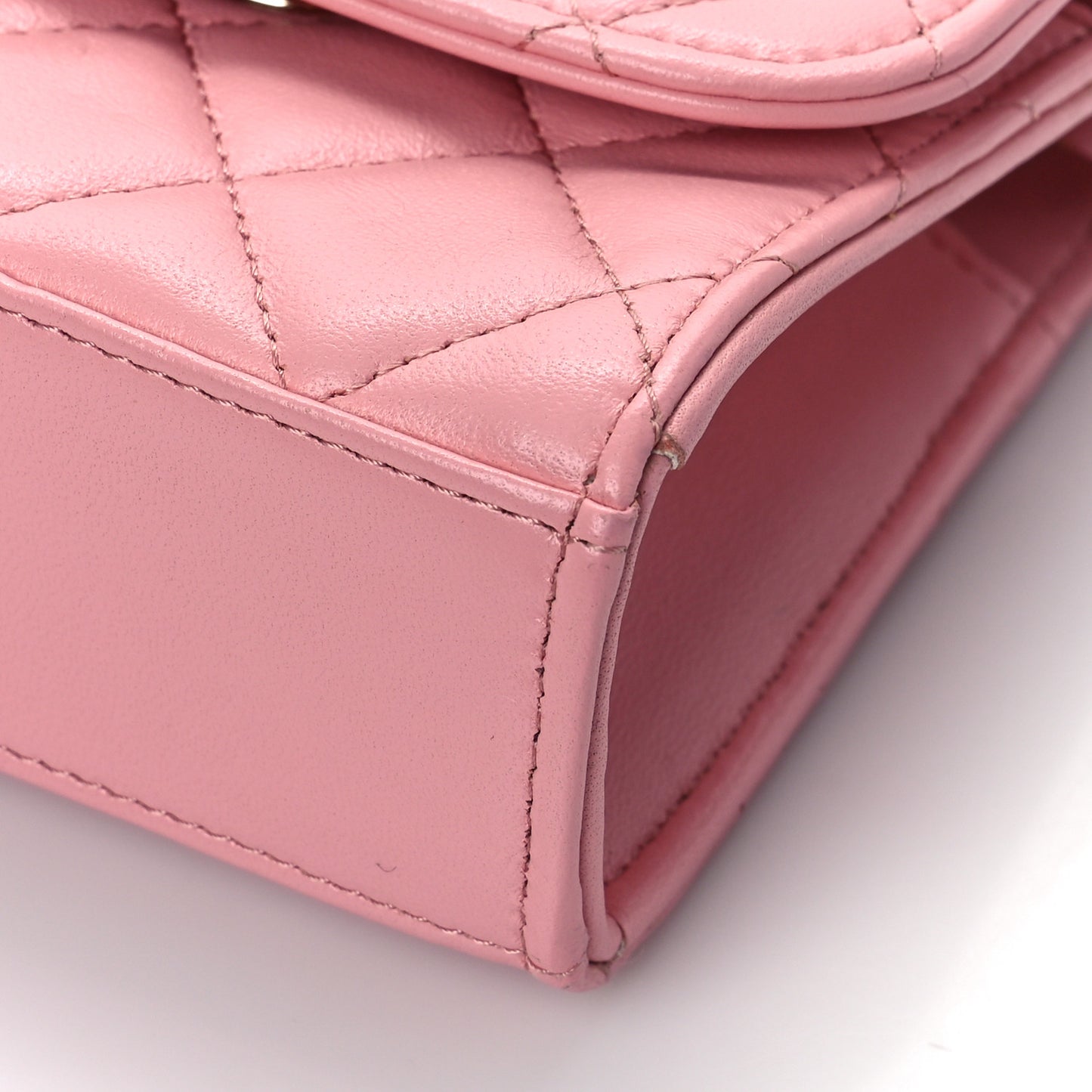 Lambskin Quilted Mini Trendy CC Clutch With Chain Pink