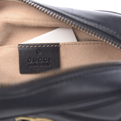 Gucci Calfskin Matelasse Mini GG Marmont Chain Shoulder Bag Black 6 of 10