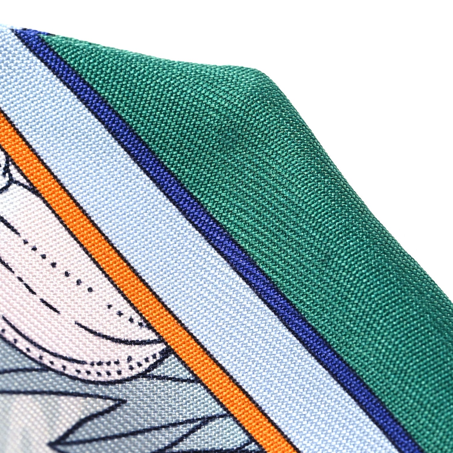 Hermes Silk Precious Paradise Twilly Bleu Jean Orange Vert 4 of 4