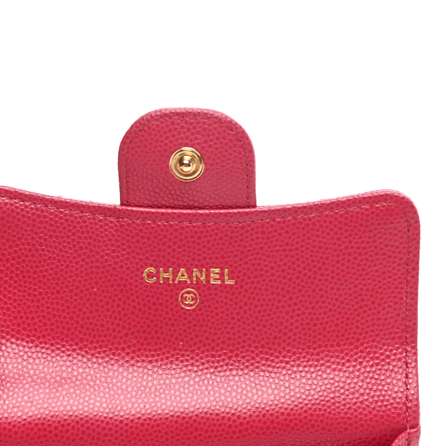Chanel Caviar Quilted Flap Card Holder Wallet Dark Pink 6 of 9