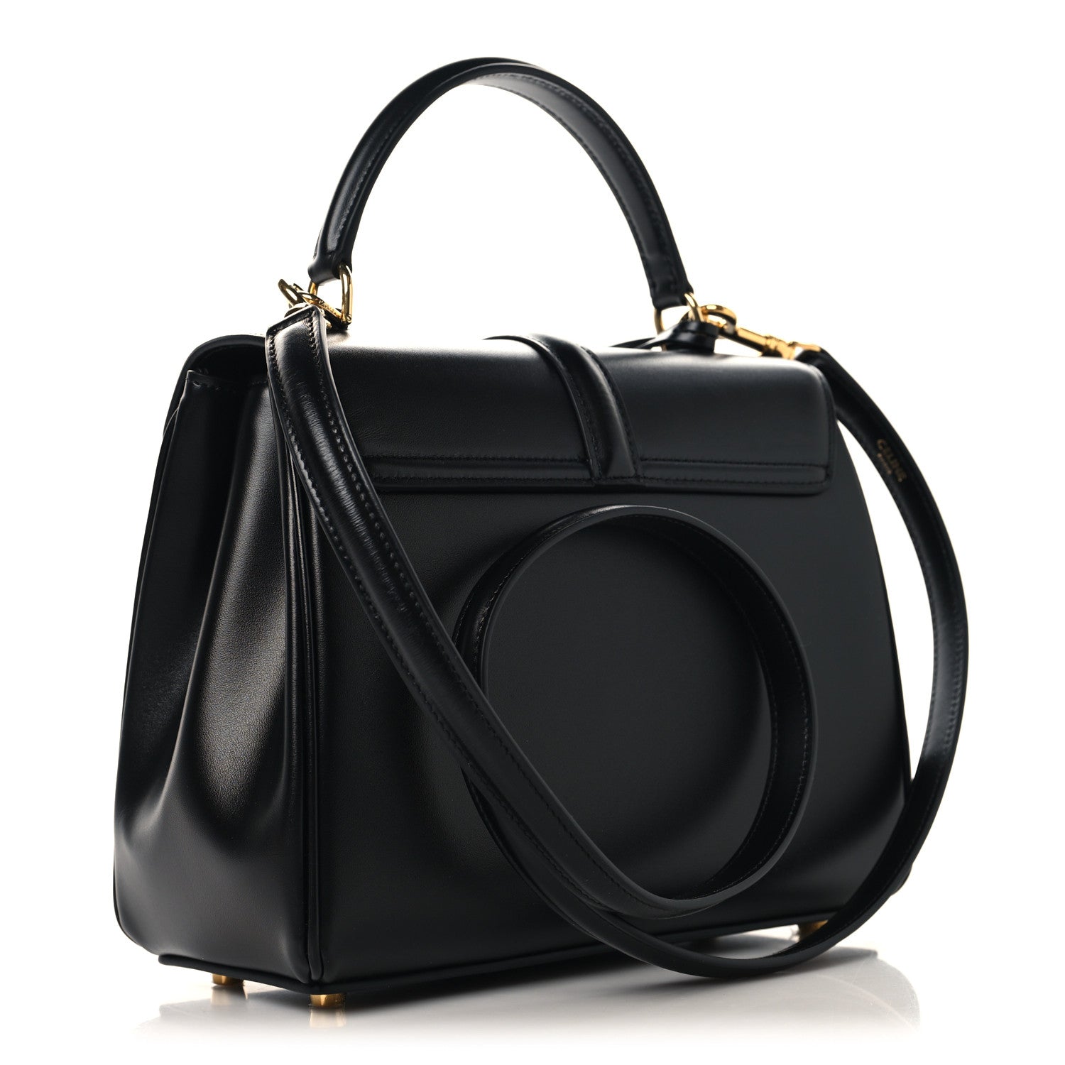 Celine Satinated Calfskin Small 16 Top Handle Bag Black 2 of 10