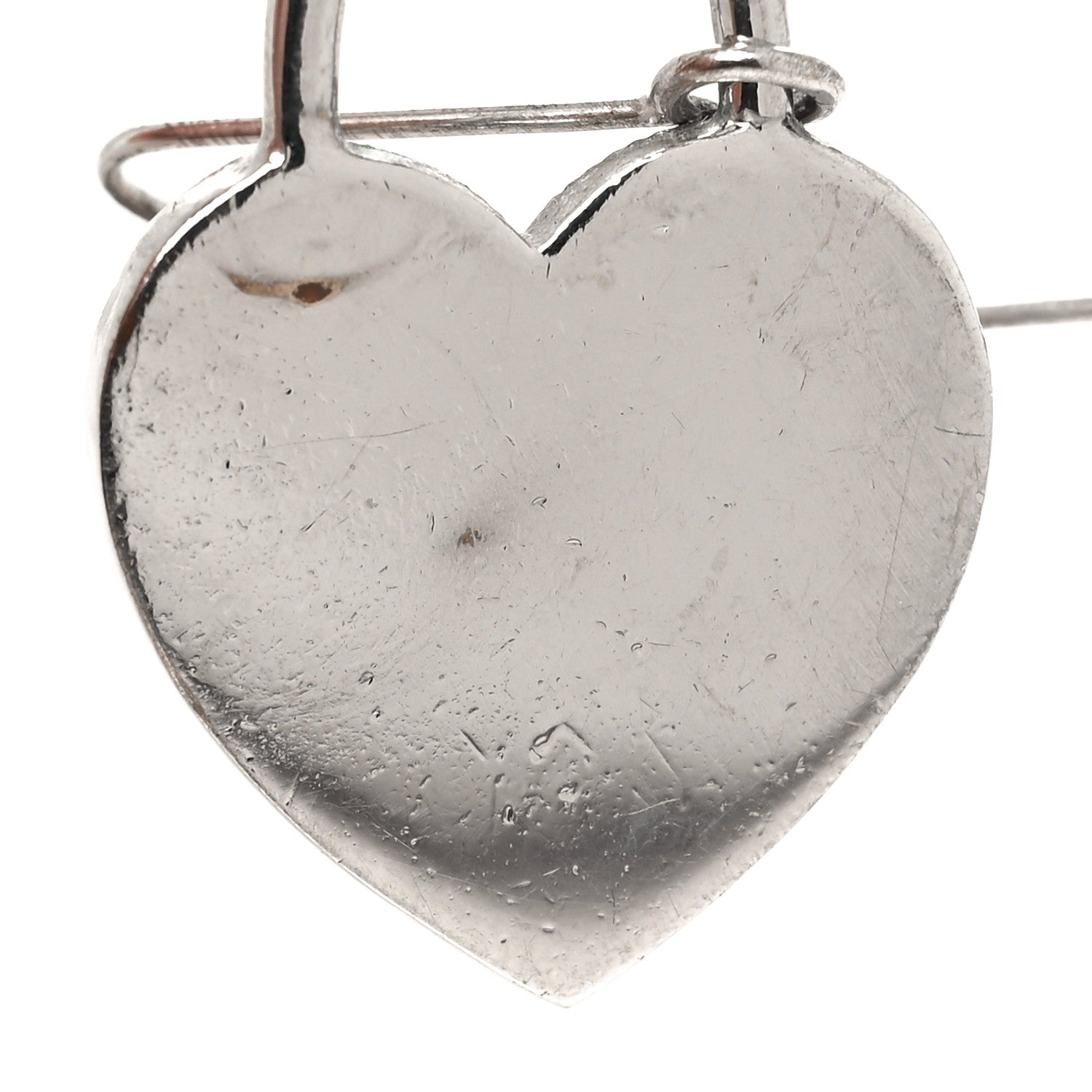 Christian Dior Crystal Trotter Romantique Heart Lock Earrings Silver 5 of 6