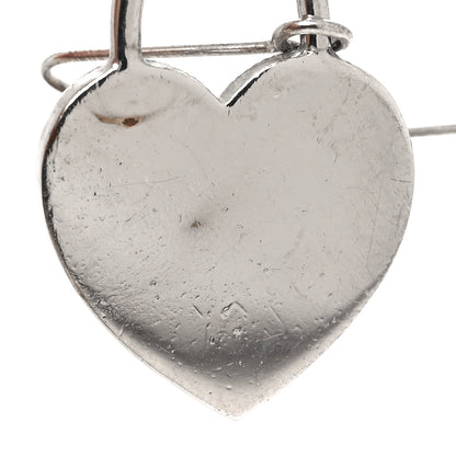 Christian Dior Crystal Trotter Romantique Heart Lock Earrings Silver 5 of 6
