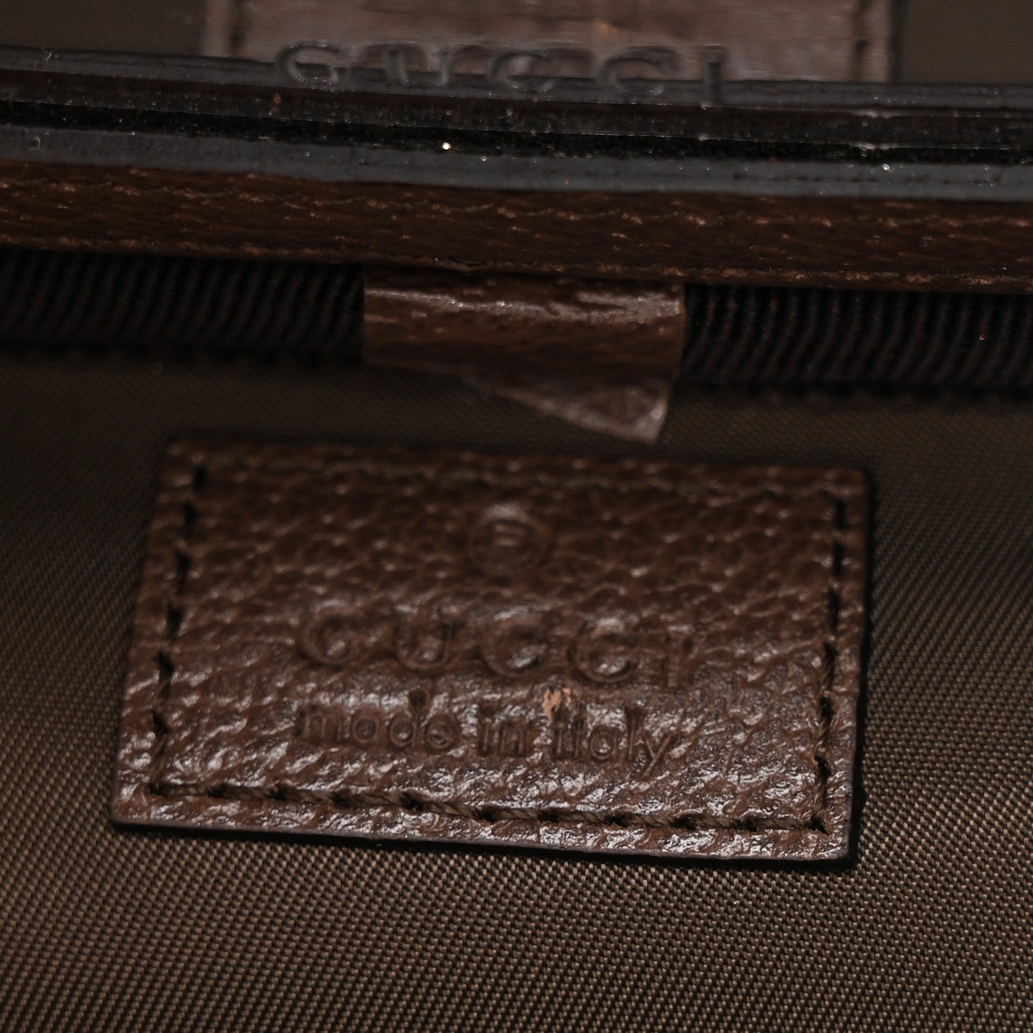 Gucci GG Supreme Monogram Textured Calfskin Web Ophidia Vanity Cosmetic Case Beige Ebony New Acero 6 of 7