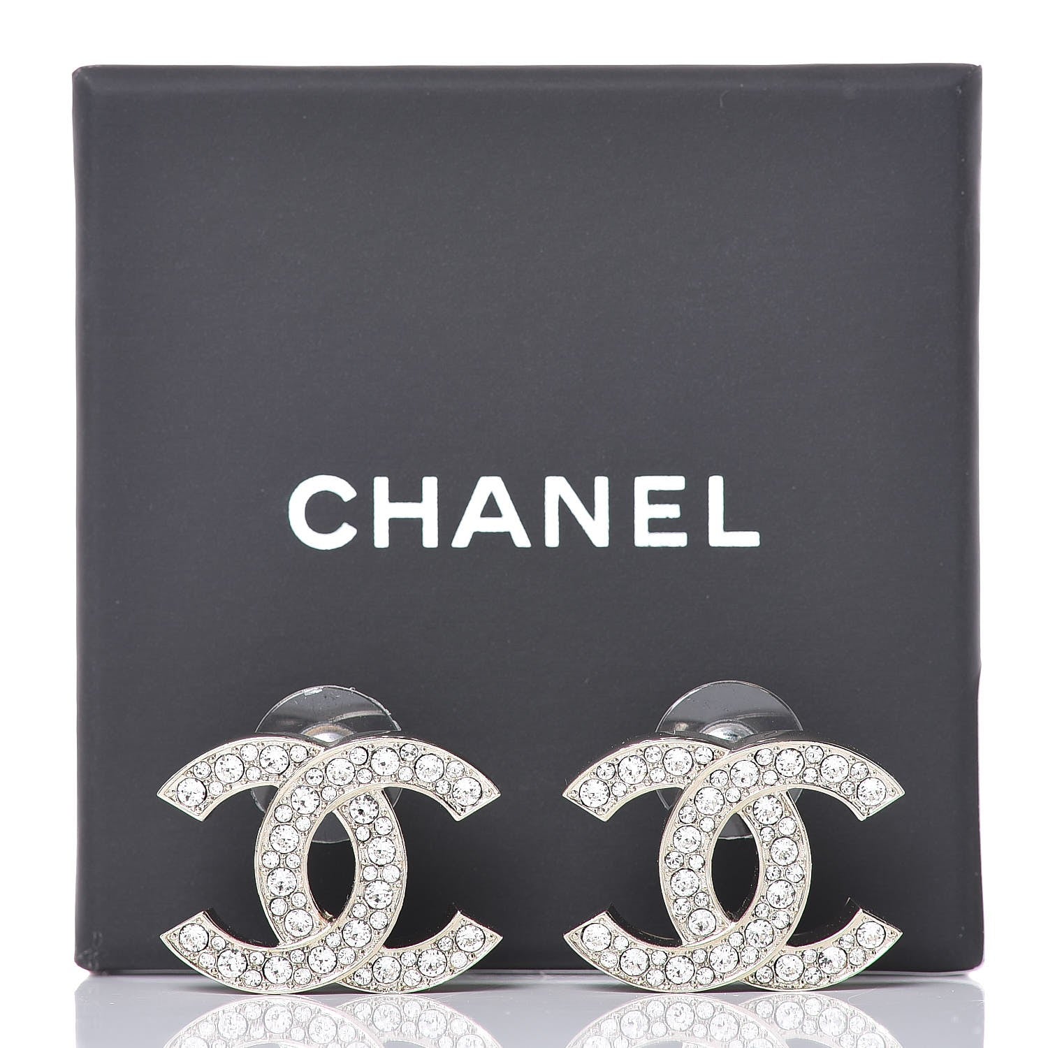 Chanel Crystal CC Rockin Summer Stud Earrings Gold 5 of 5
