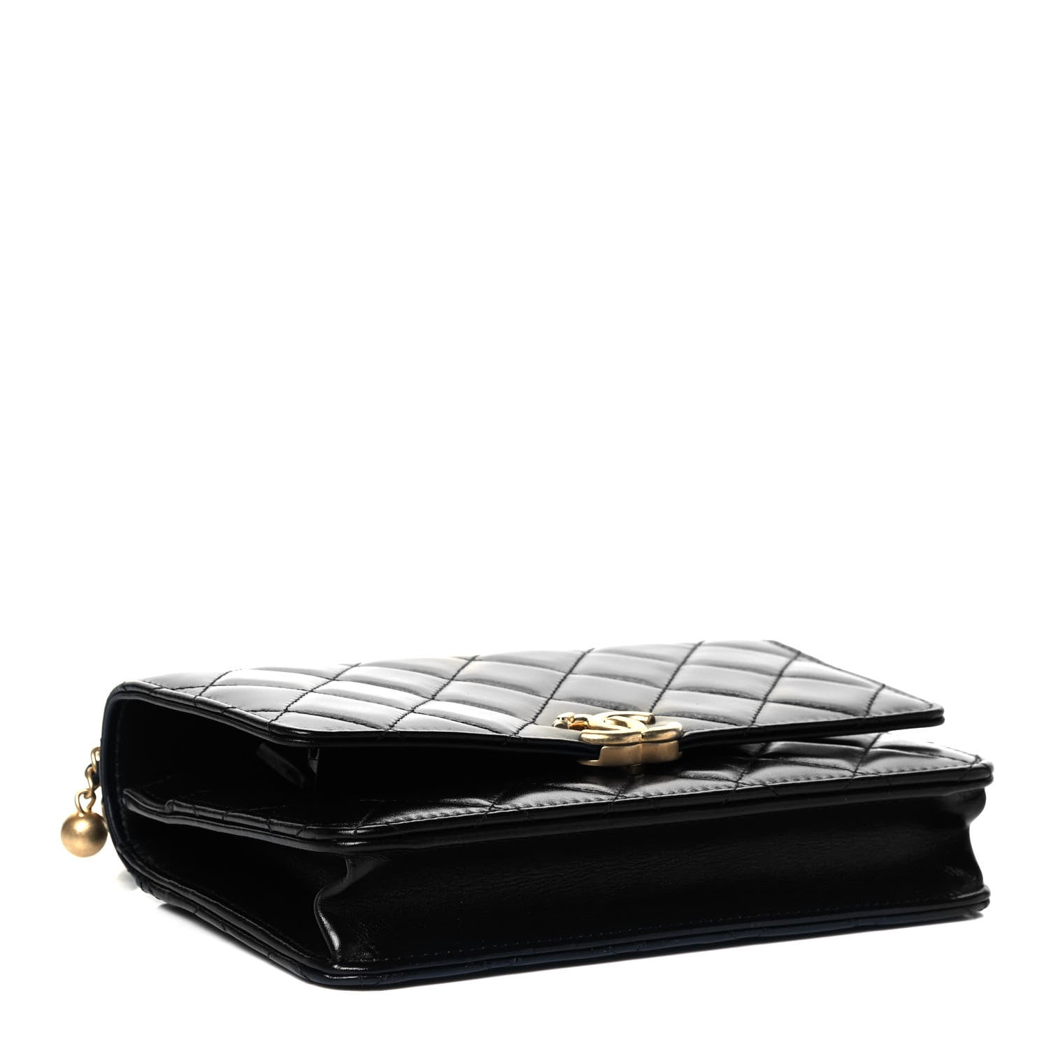 Chanel Calfskin Quilted Perfect Fit Wallet On Chain WOC Black 4 of 10