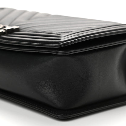 Chanel Calfskin Chevron Quilted New Medium Boy Flap Black 10 of 11
