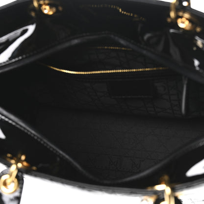 Christian Dior Patent Cannage Large Lady Dior Black 5 of 10
