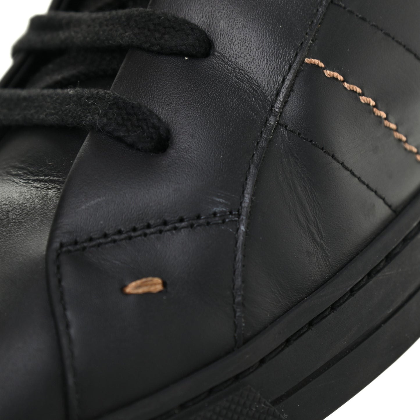 Calfskin FF Mens Low Top Sneakers 12 Black Brown