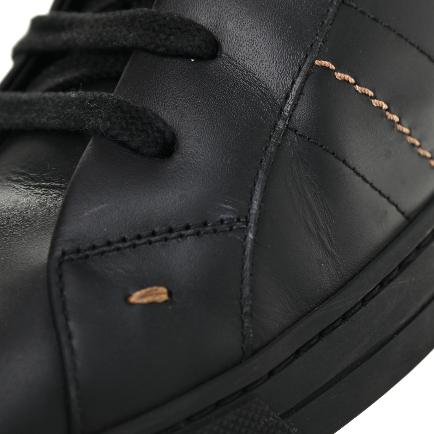 Fendi Calfskin FF Mens Low Top Sneakers 12 Black Brown 16 of 16