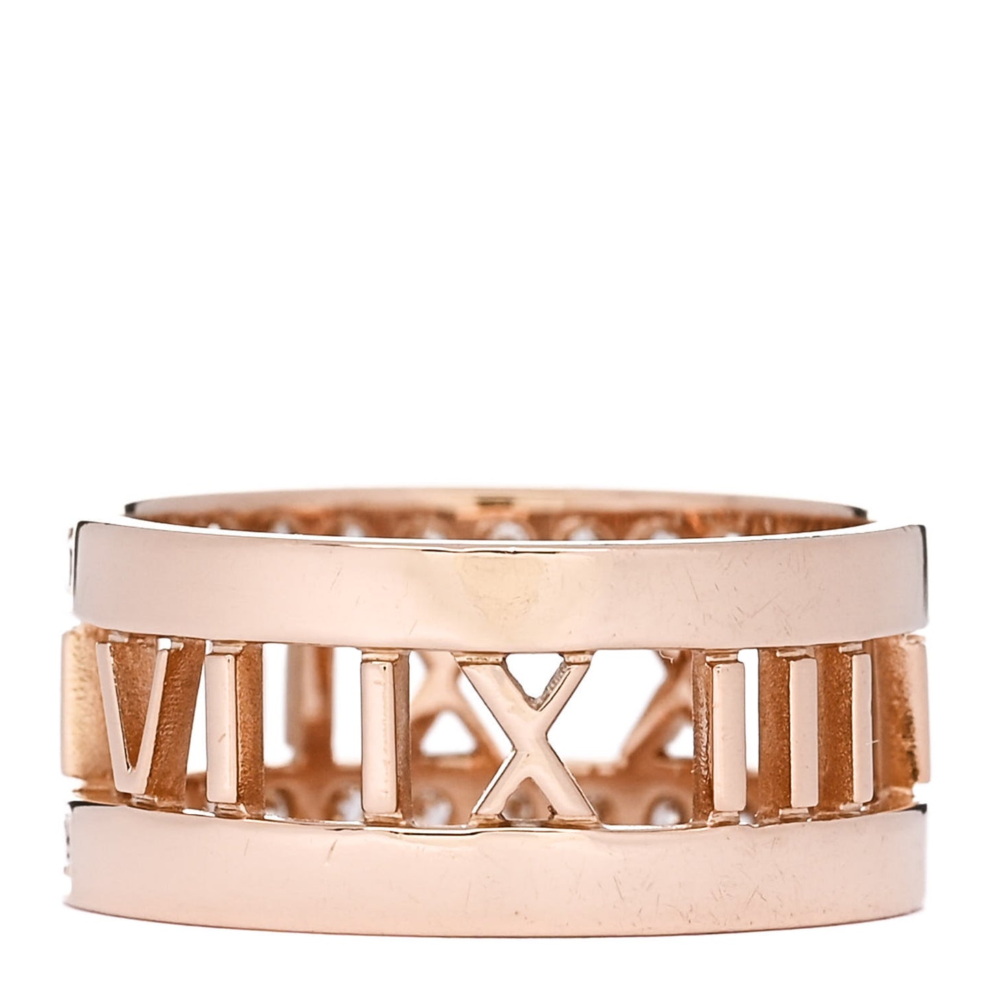 18K Rose Gold Diamond Wide Atlas Open Ring 54 7