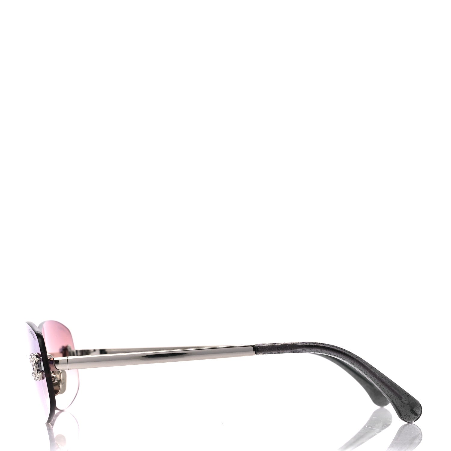 Chanel Metal Mirrored Crystal CC Oval Sunglasses 71559 Pink 4 of 9