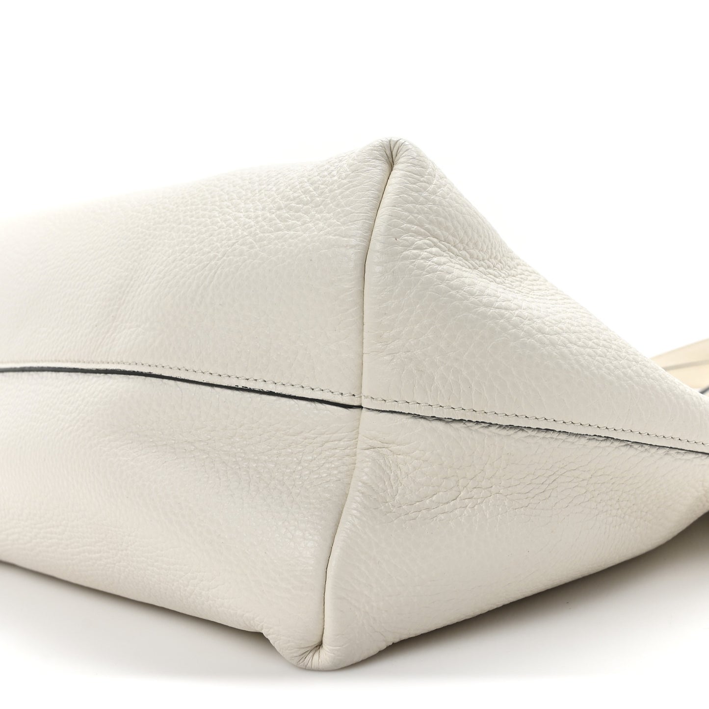 Vitello Daino Pocket Shopping Tote Bianco
