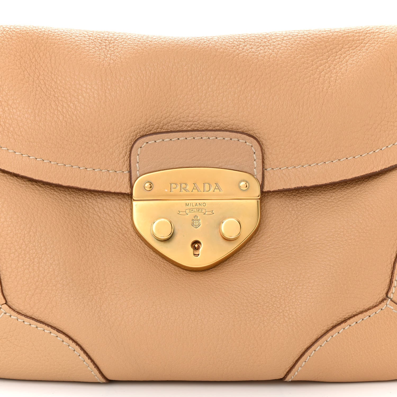 Prada Vitello Daino Flap Shoulder Bag Sughero 8 of 12