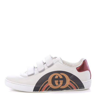 Gucci Miro Soft Calfskin Interlocking G Womens New Ace Sneakers 36 White Red Flame Green 1 of 11