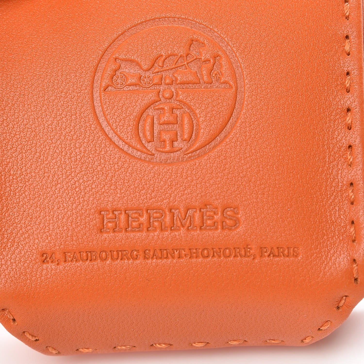 Hermes Milo Lambskin Swift Shopping Bag Charm Feu Gold 3 of 5