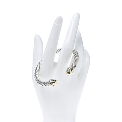 David Yurman Sterling Silver 14K Yellow Gold 7mm Cable Classics Bracelet 2 of 6