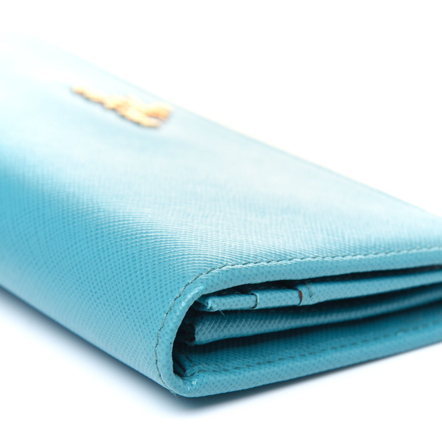 Prada Saffiano Metal Continental Flap Wallet Turchese 14 of 15