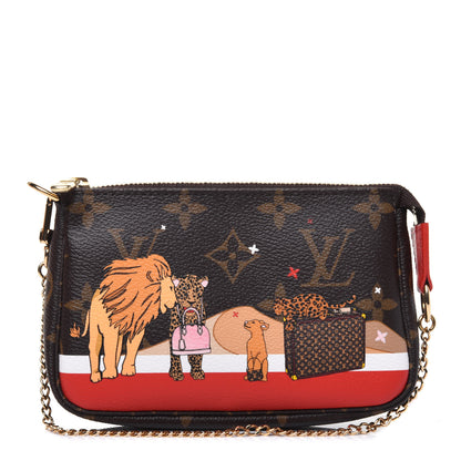 Louis Vuitton Monogram 2018 Christmas Animation Mini Cats Pochette Accessories 1 of 10