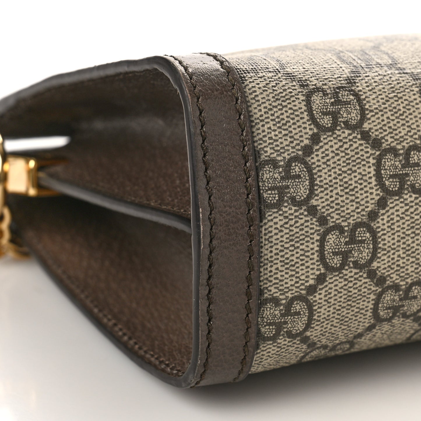 GG Supreme Monogram Web Small Ophidia Chain Shoulder Bag Brown