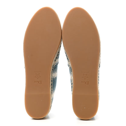 Christian Dior Cotton D-Stripes Embroidered Granville 15mm Espadrilles 37.5 Deep Ocean 5 of 8