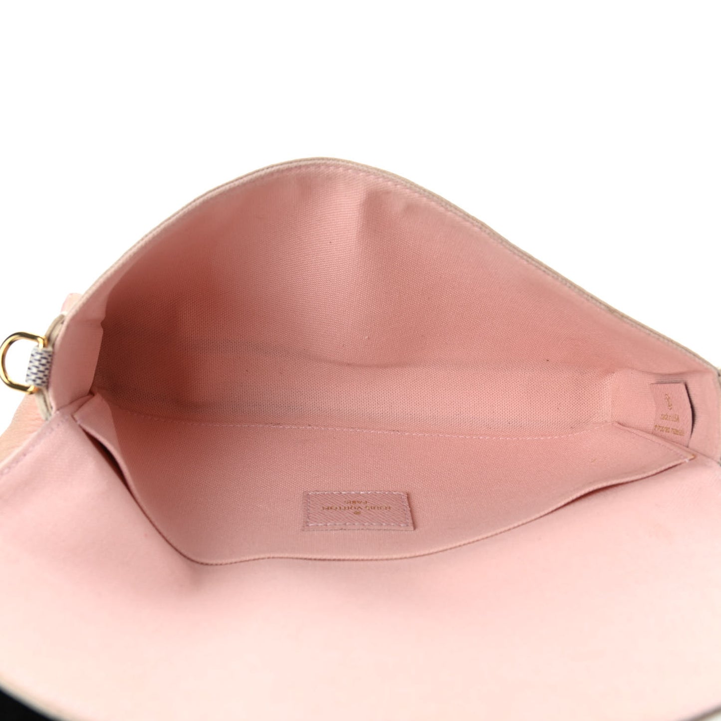 Damier Azur Pochette Felicie Chain Wallet Rose Ballerine