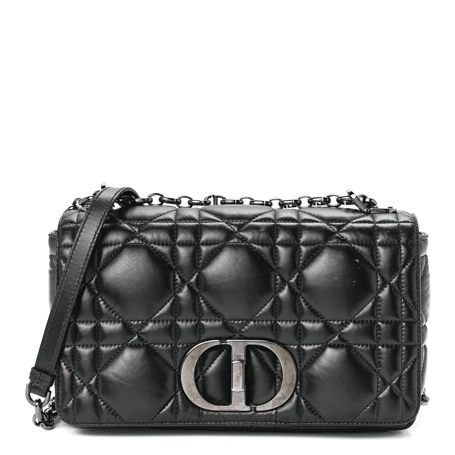 Christian Dior Calfskin Macrocannage Medium Caro Bag Black 1 of 11