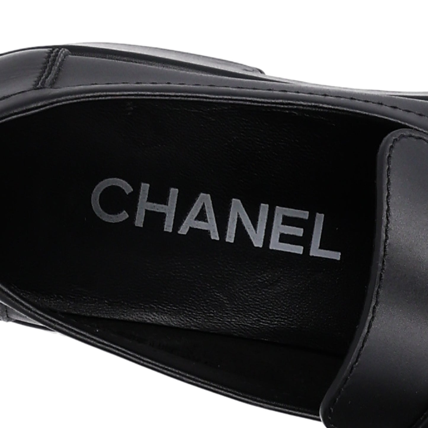 Calfskin CC Platform Loafers 36.5 Black