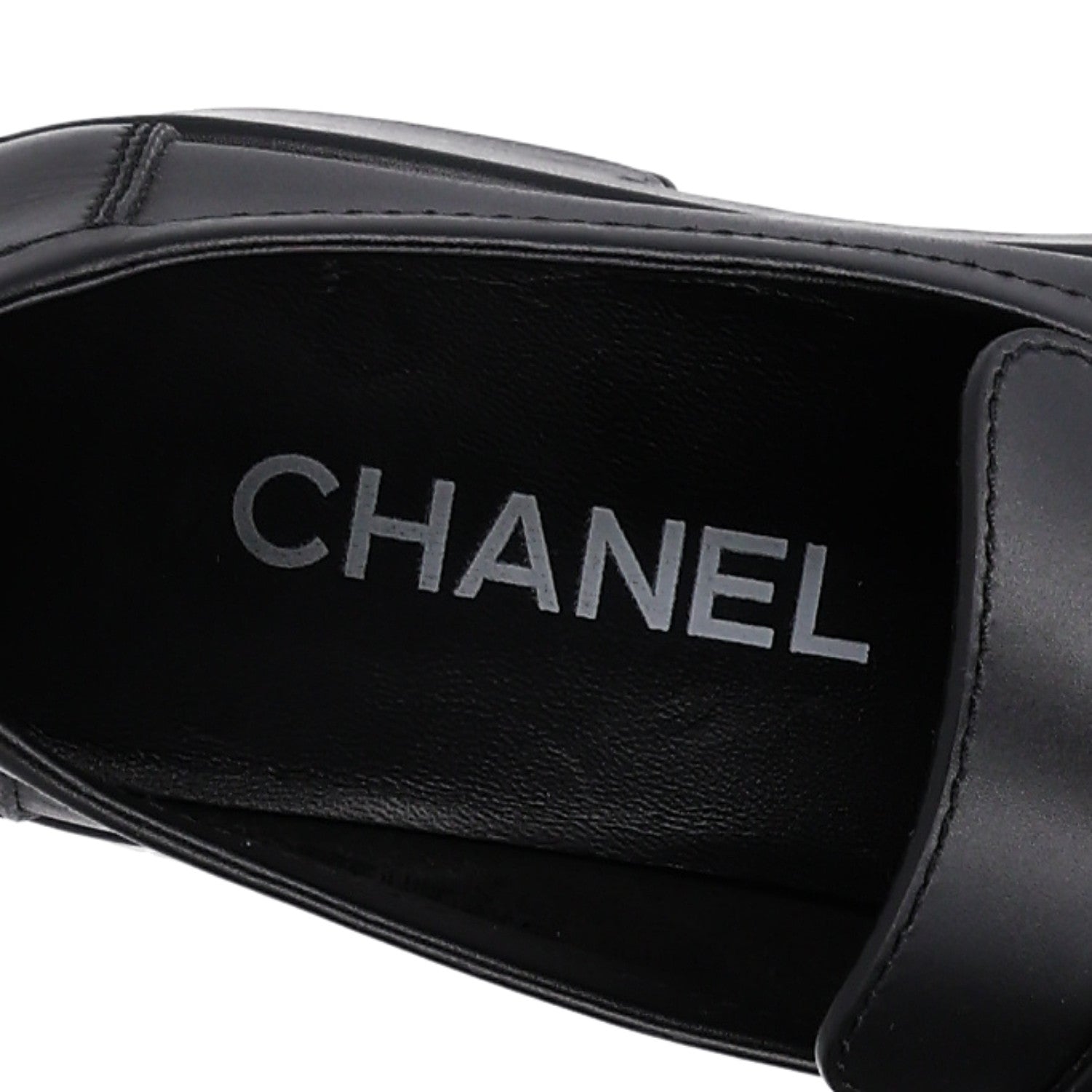 Chanel Calfskin CC Platform Loafers 36.5 Black 9 of 10
