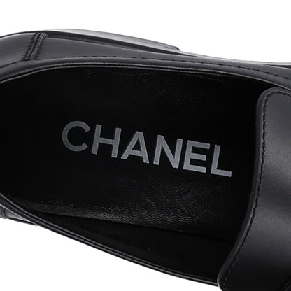 Chanel Calfskin CC Platform Loafers 36.5 Black 9 of 10