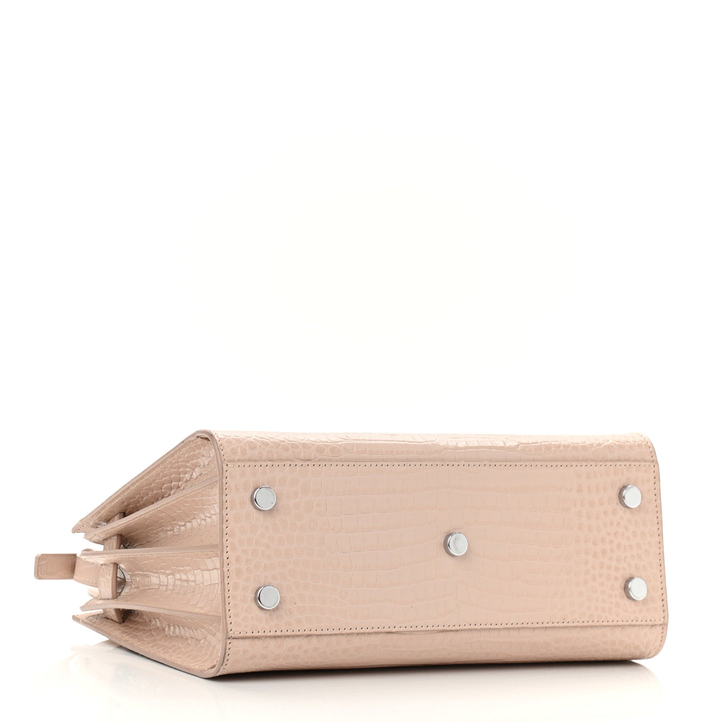 Calfskin Crocodile Embossed Baby Sac De Jour Rose Antic